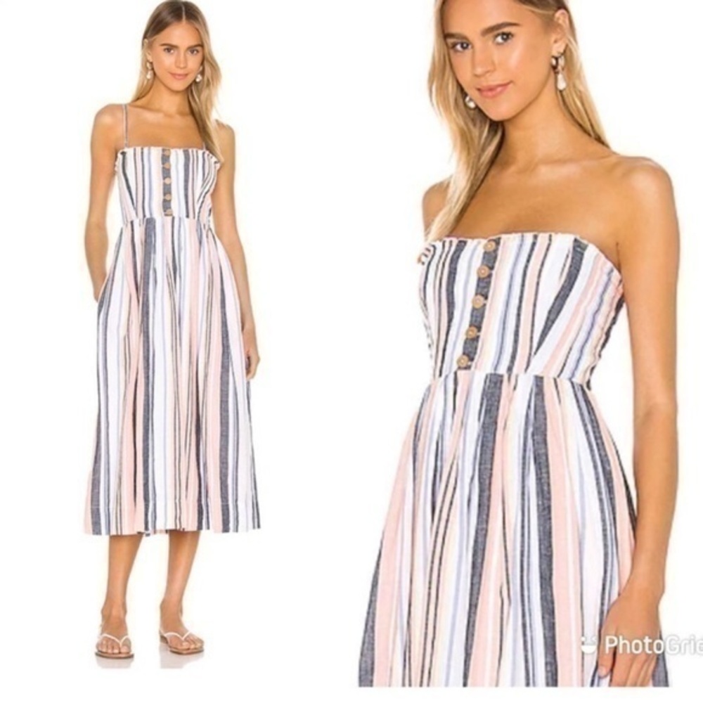 Free People Pink Strapless Sundress